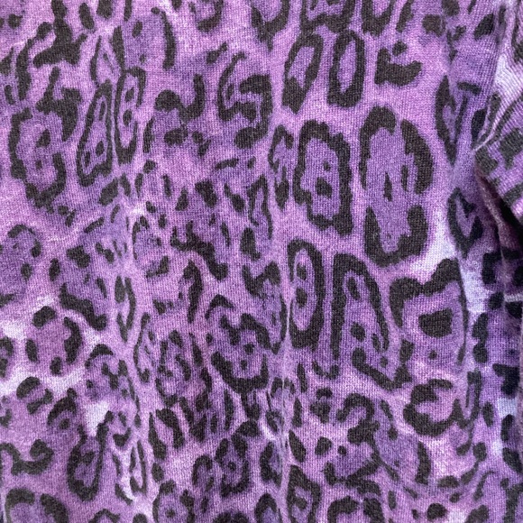 PLANET Purple Soft & Stylish Leopard Animal Print Sweater Top  (Size Medium), - Picture 4 of 11